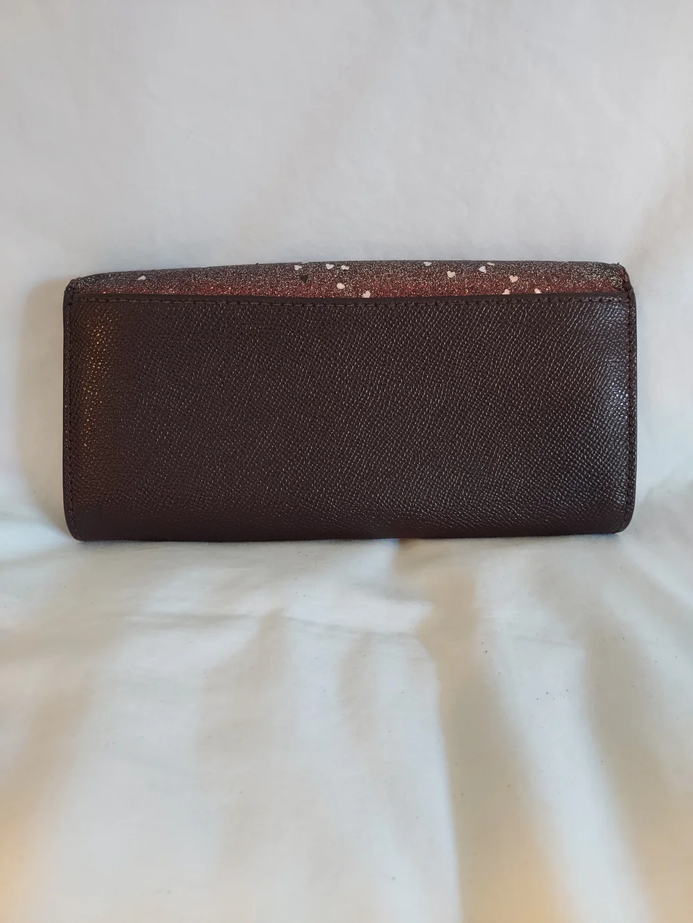 Coach Heart Glitter Slim Envelope Wallet - Raspberry Burgundy